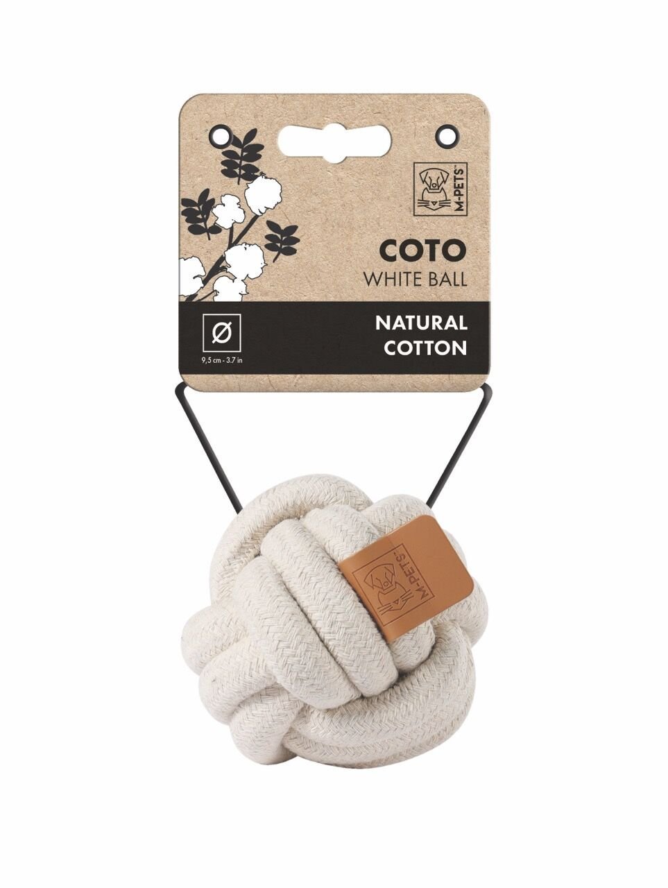 M-Pets Örgü Top Kedi ve Köpek Oyuncağı 9.5 Cm Beyaz
