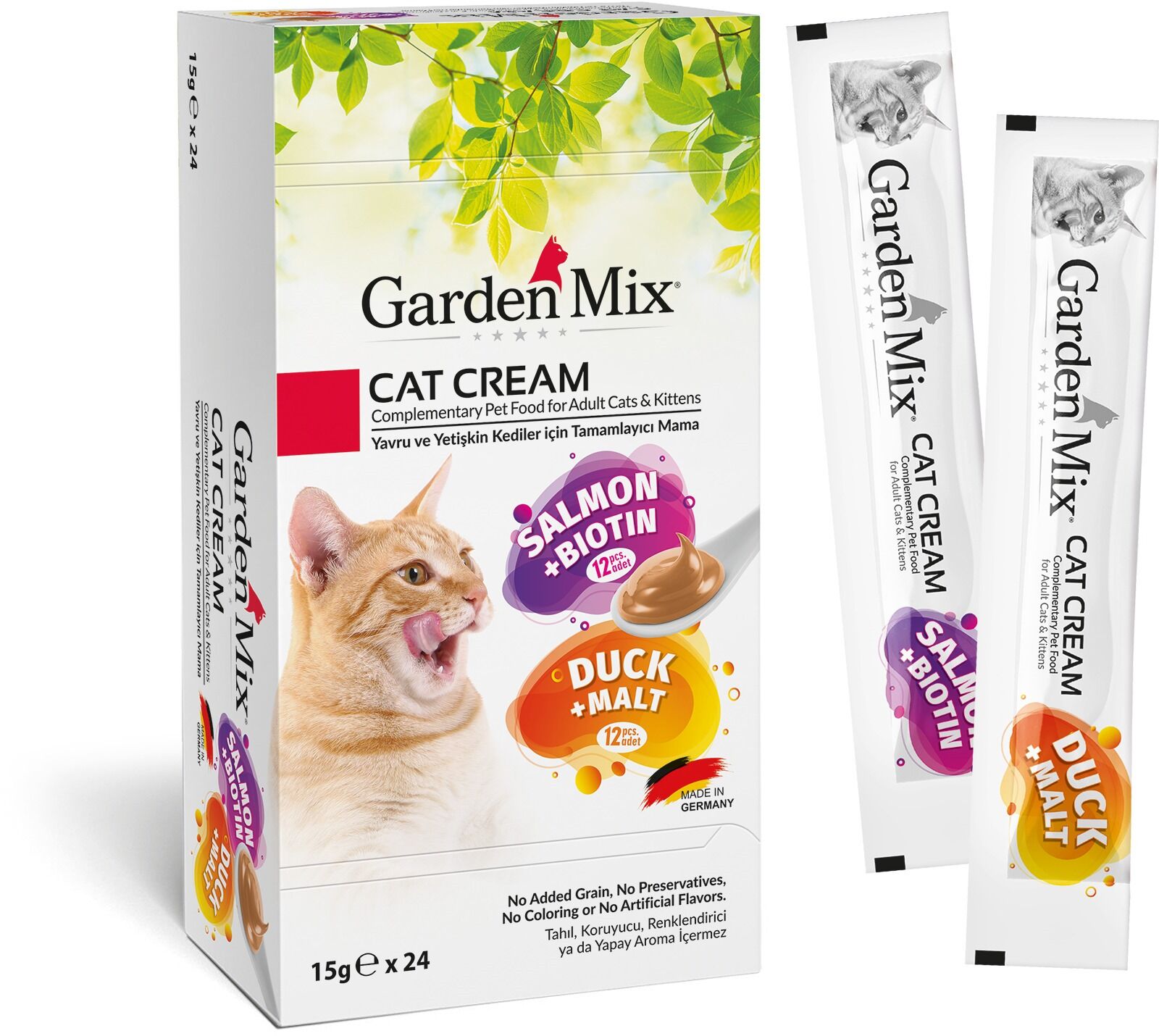Garden Mix Kedi Kreması XXL Somon + Ördek 15 gr X 24 Adet