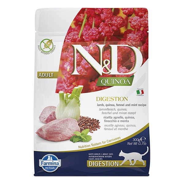 N&D Quinoa Digestion Kuzu Etli Yetişkin Kedi Maması 300 Gr
