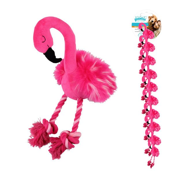 Pawise Peluş Flamingo Köpek Oyuncağı Pembe Large