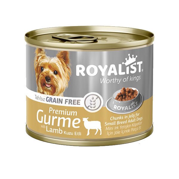 Royalist Küçük Irk Kuzu Etli Gurme Yetişkin Konserve Köpek Maması 200 Gr