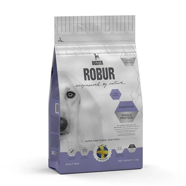Bozita Robur Sensitive Single Protein Kuzu ve Pirinçli Hassas Tahılsız Köpek Maması 3 Kg
