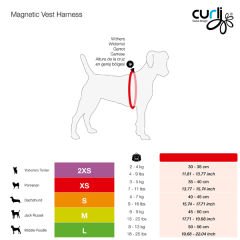 Curli Magnetic Vest Harnes Köpek Göğüs Tasması Kırmızı Small 40-45 Cm
