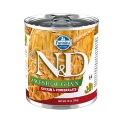 N&D Ancestral Grain Tahılsız Tavuklu ve Narlı Konserve Yaş Köpek Maması 285 Gr
