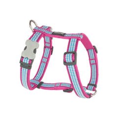 Red Dingo Fang It Desenli Köpek Göğüs Tasması Pembe 12 Mm