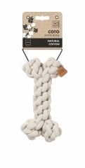 M-Pets Örgü Kemik Şeklinde Peluş Kedi ve Köpek Oyuncağı 19 Cm Beyaz
