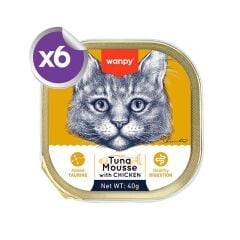 Wanpy Alutray  Ton Balıklı ve Tavuklu Pate Yetişkin Kedi Konservesi 6x40 gr