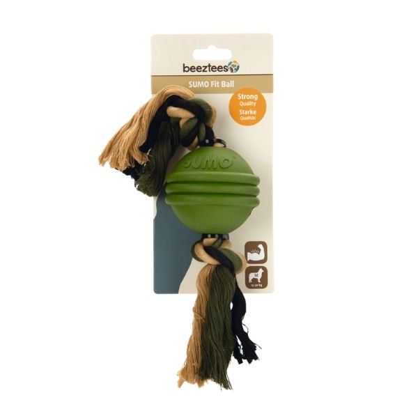 Beeztees Sumo Fit Ball İpli Top Köpek Oyuncağı Yeşil 8 Cm