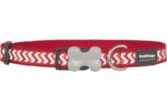 Red Dingo Reflektörlü Ziggy Desenli Köpek Boyun Tasması Kırmızı 12 Mm