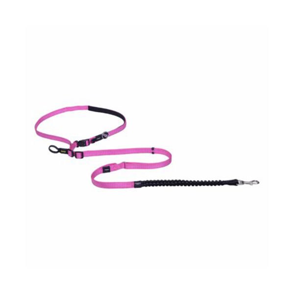 Rogz Utility Handsfree Lijn Dokuma Köpek Gezdirme Kayışı Pembe Large 2x150-210 Cm
