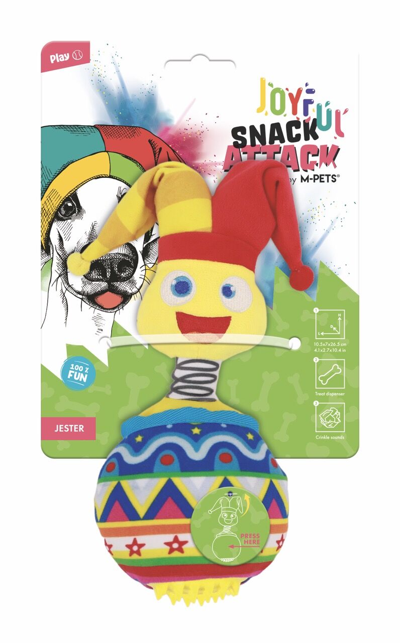 M-Pets Joyful Jester Ödül Hazneli Köpek Oyuncağı 10.5x7x26.5 Cm Renkli