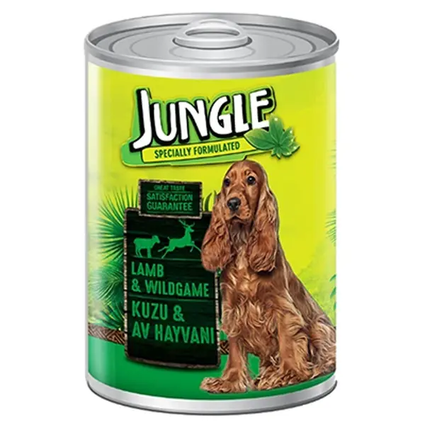 Jungle Kuzu Etli ve Av Hayvanlı Yetişkin Köpek Konservesi 1 Adet 415 Gr