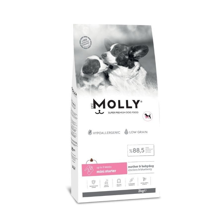 Molly Düşük Tahıllı Hypoallergenic Tavuklu ve Yaban Mersinli Küçük Irk Anne ve Yavru Köpek Maması 2 Kg