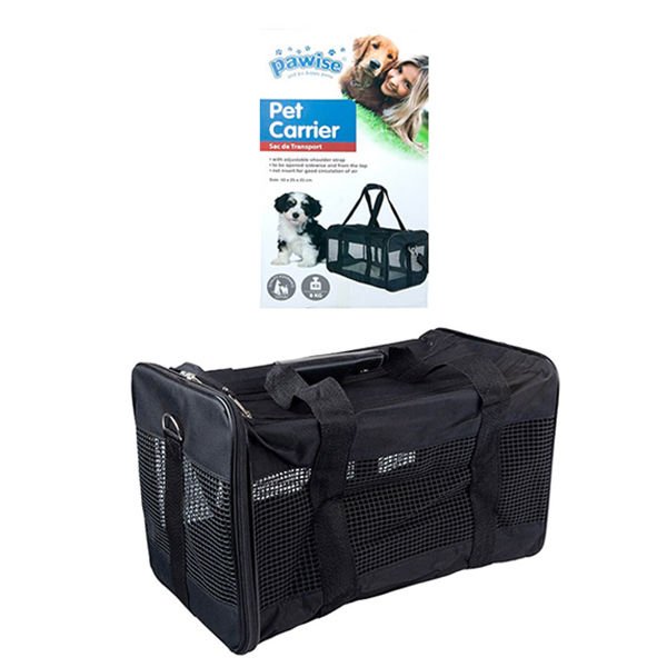 Pawise Kumaş Kedi ve Köpek Taşıma Çantası Siyah 43x25x25 Cm