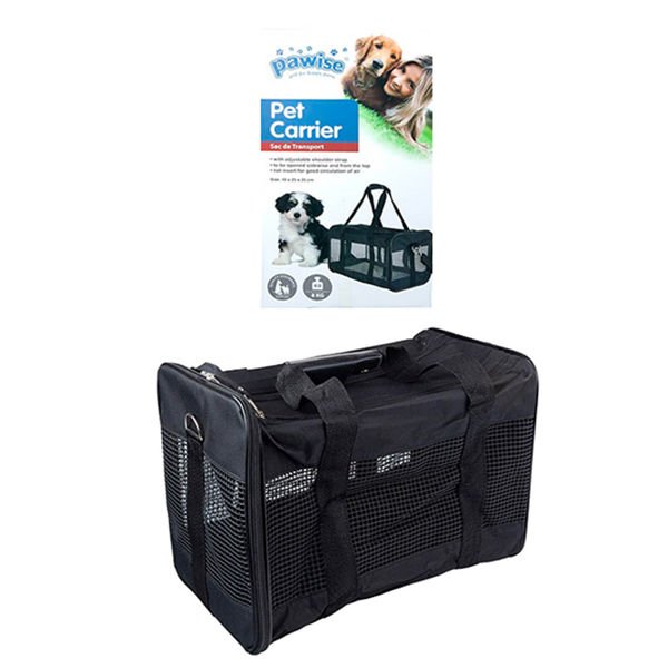 Pawise Kumaş Kedi ve Köpek Taşıma Çantası Siyah 50x27x29 Cm