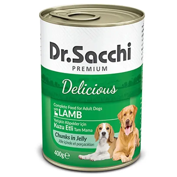 Dr.Sacchi Kuzu Etli Yetişkin Konserve Köpek Maması 1 Adet 400 Gr