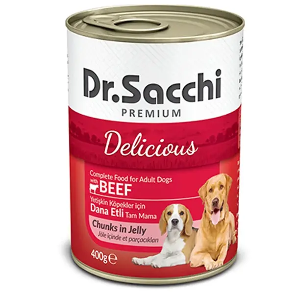 Dr.Sacchi Sığır Etli Yetişkin Konserve Köpek Maması 1 Adet 400 Gr