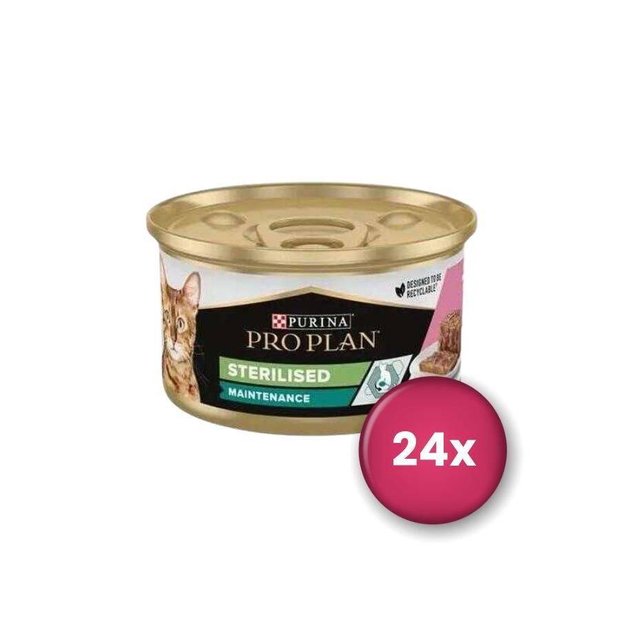 Pro Plan Sterilised Ton Balıklı ve Somonlu Yetişkin Kedi Konservesi 85 gr X 24 Adet