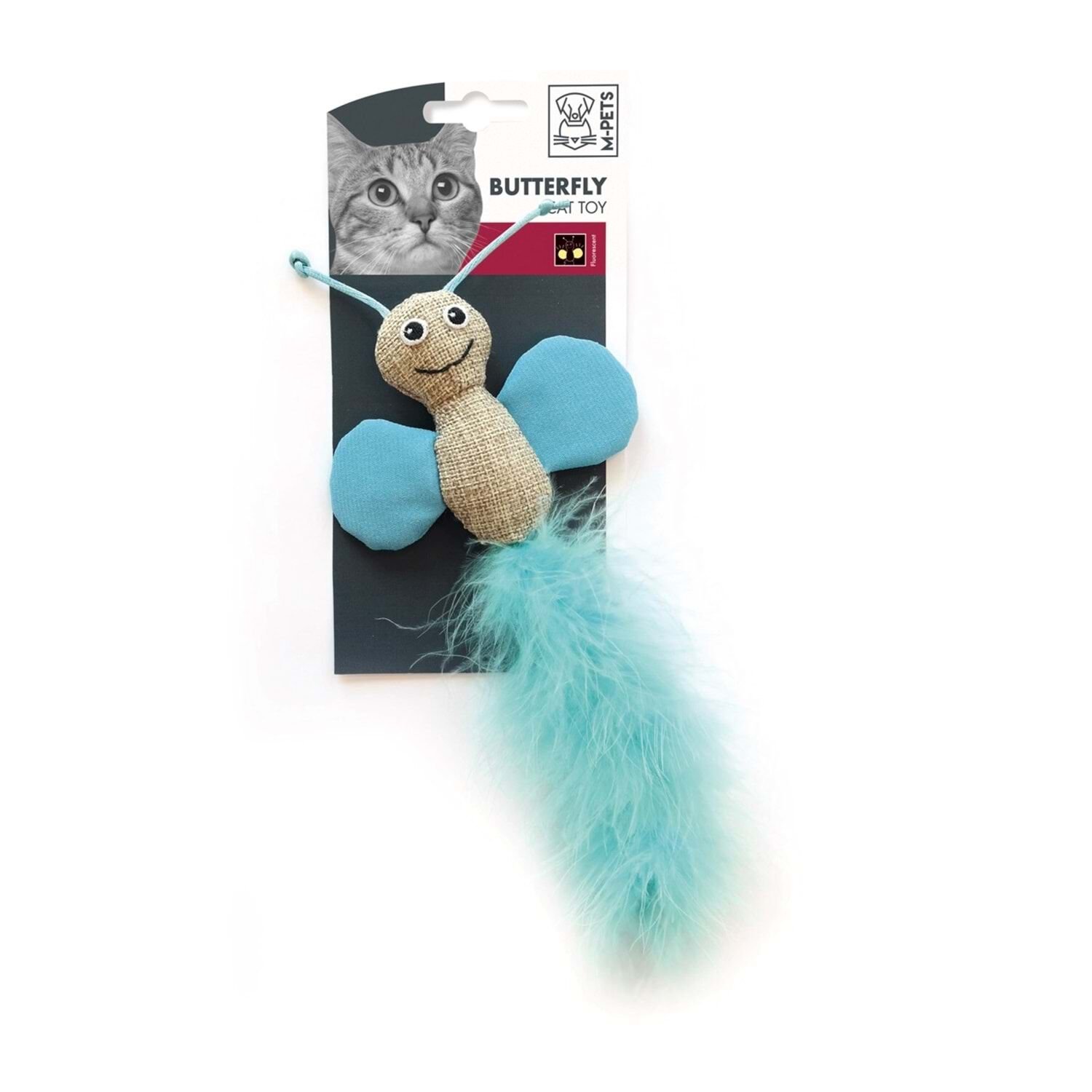 M-Pets Kelebek Tüylü Kedi Oyuncağı 25x10x2 Cm Karışık Renkli