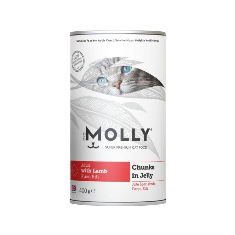 Molly Jöle İçinde Parça Kuzu Etli Yetişkin Kedi Konservesi 400 Gr