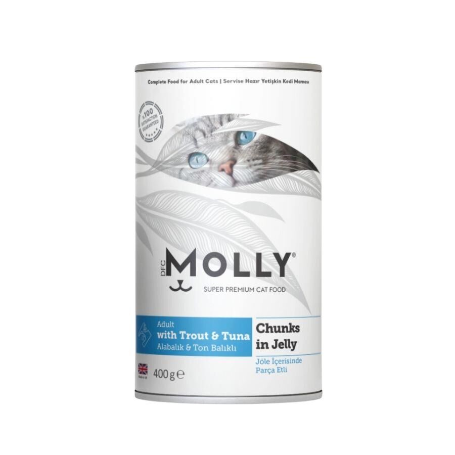 Molly Jöle İçinde Parça Alabalık ve Ton Balıklı Yetişkin Kedi Konservesi 400 Gr