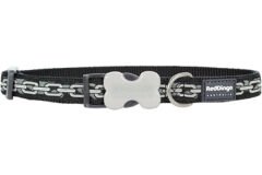 Red Dingo Zincir Desenli Köpek Boyun Tasması Siyah 12 Mm