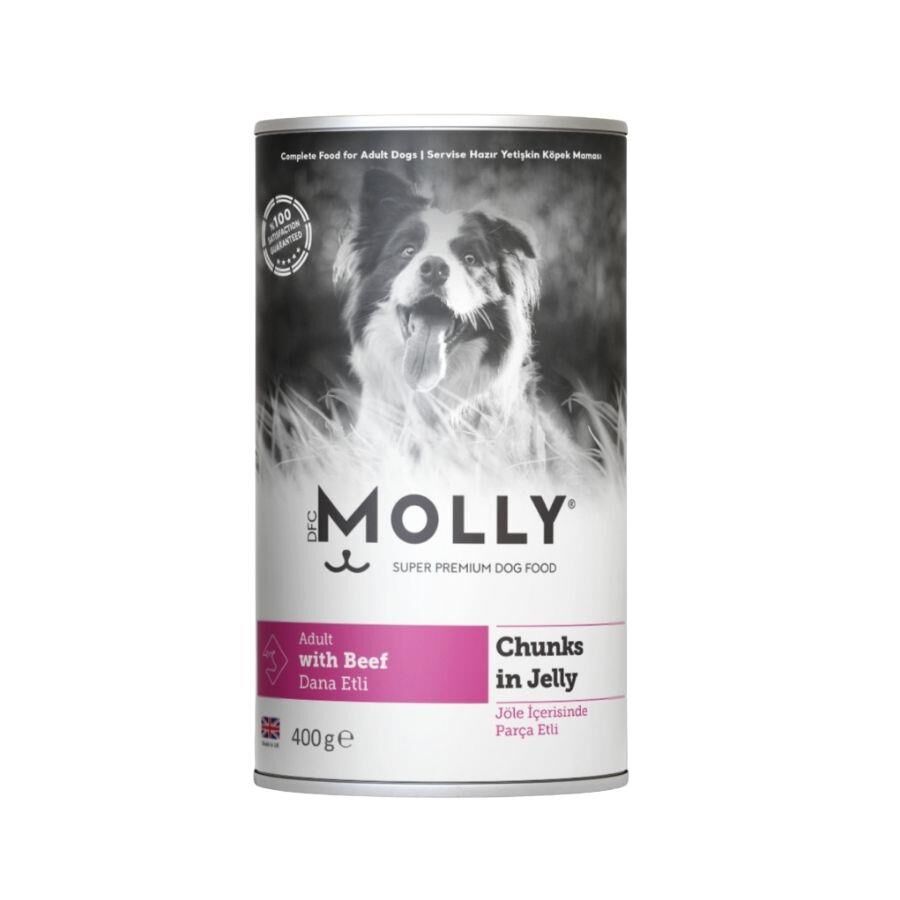 Molly Jöle İçinde Parça Biftekli Yetişkin Köpek Konservesi 400gr