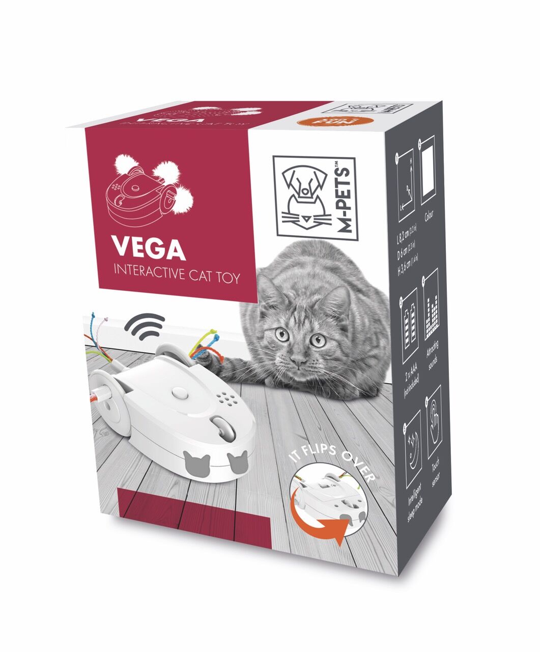 M-Pets Vega İnteraktif Kedi Oyuncağı 8.2x6x3.6 Cm Beyaz