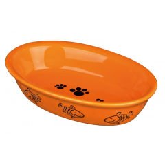 Trixie Seramik Kedi Mama ve Su Kabı Pati Desenli 0.2 Lt 15x10 Cm
