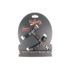 Tailpetz Harness Ayarlanabilir Kedi Göğüs ve Gezdirme Tasması Graffiti 22-30 Cm