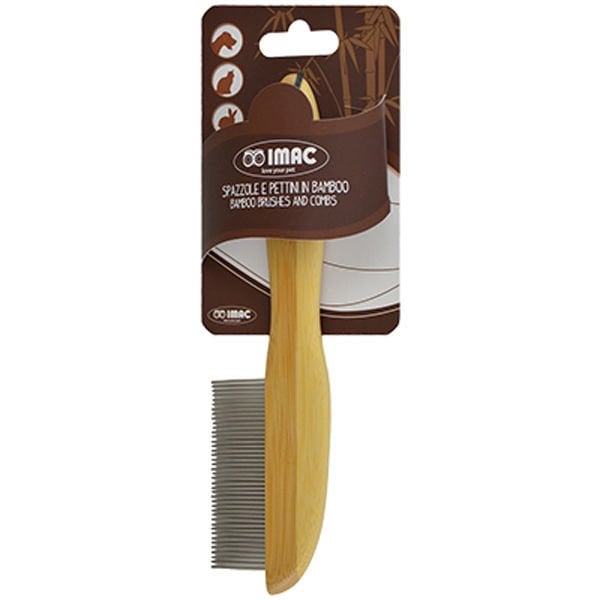 İmac Çelik Döner Telli Bambu Köpek Tüy Tarama Fırçası Large 21.2x2.9 Cm
