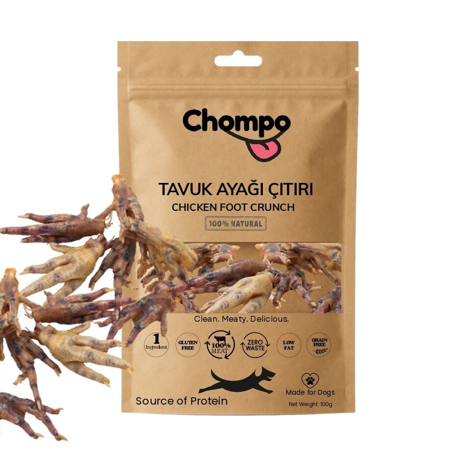 Chompo Kurutulmuş Tavuk Ayak Köpek Ödül Maması 10 Adet