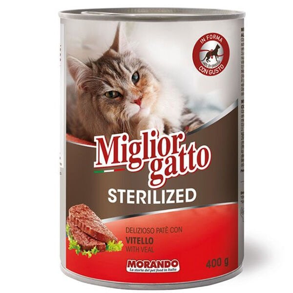 Miglior Gatto Sterilised Kıyılmış Dana Etli Kısırlaştırılmış Konserve Kedi Maması 400 Gr
