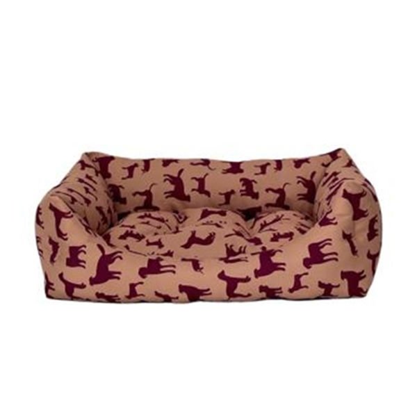 Pet Comfort Uniform Kedi ve Köpek Yatağı Bej/Bordo Small 50x60 Cm