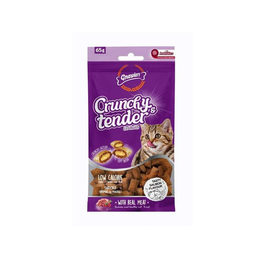 Gnawlers Crunchy Somonlu Prebiotik Destekli Kedi Ödül Maması 65gr