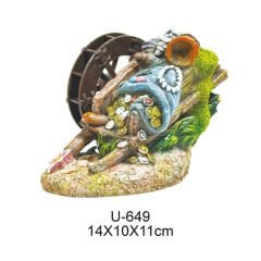 Kw Zone Akvaryum Dekoru Çarklı Yosunlu Kütük 14x10x11 Cm
