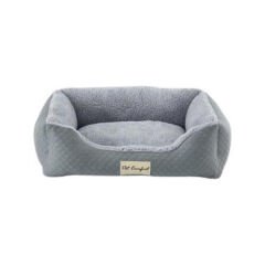 Pet Comfort Bravo Duo Mirinda Peluş Kedi ve Köpek Yatağı Açık Gri/Gri Small 55x45 Cm