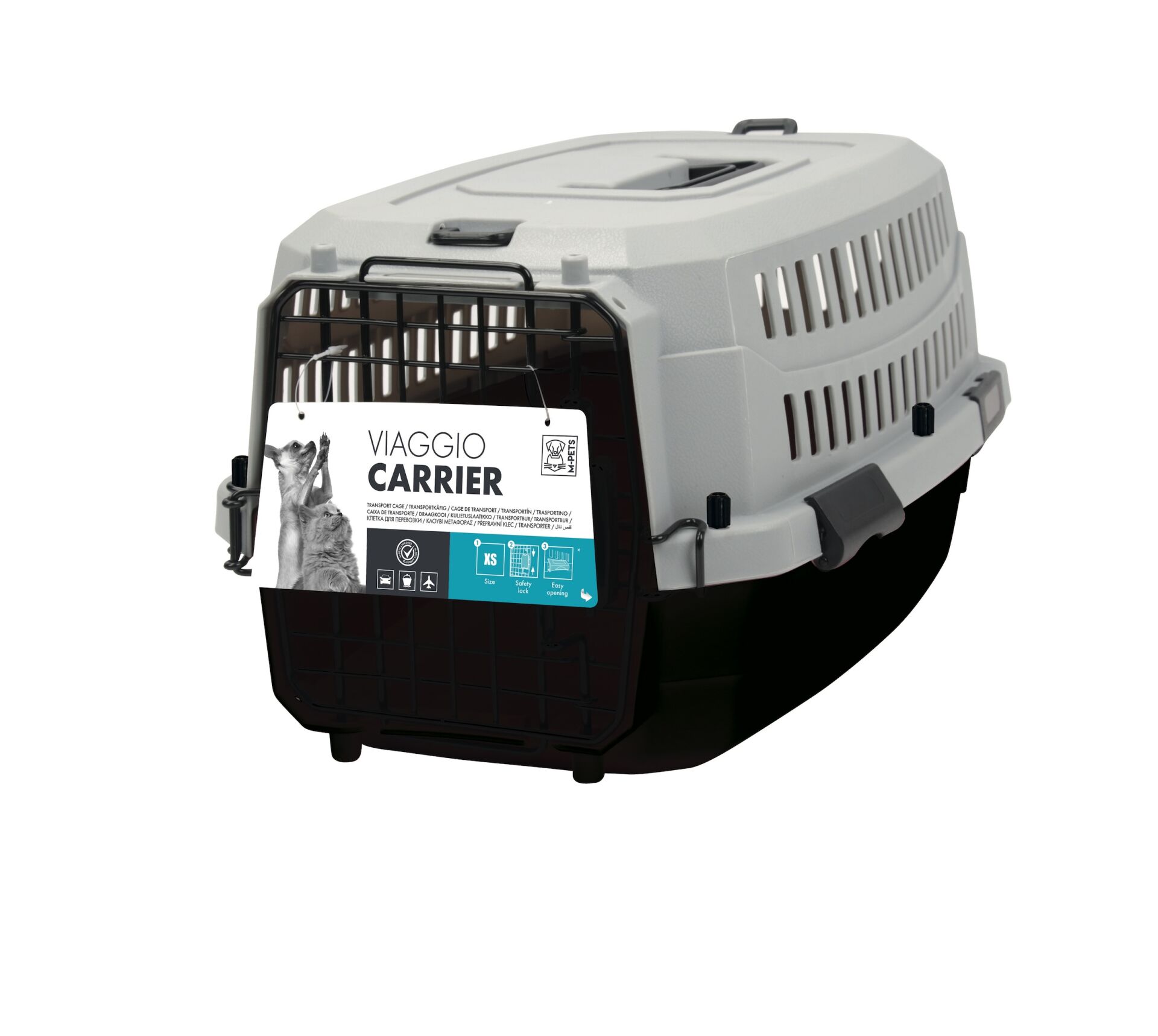 M-Pets Transit Carrier Lata Kedi ve Küçük Irk Köpek Taşıma Çantası 48.3x32x25.4 Cm Gri/Siyah Xsmall