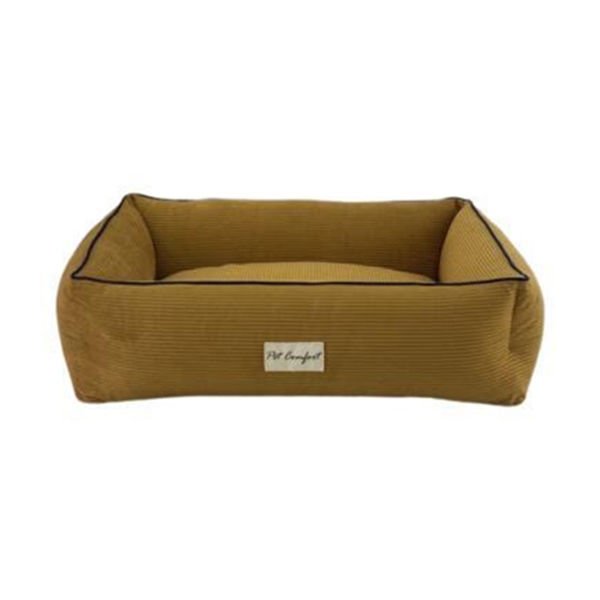 Pet Comfort Golf Vita Biye Kedi ve Köpek Yatağı Hardal/Parliament Mavi Small 75x60 Cm