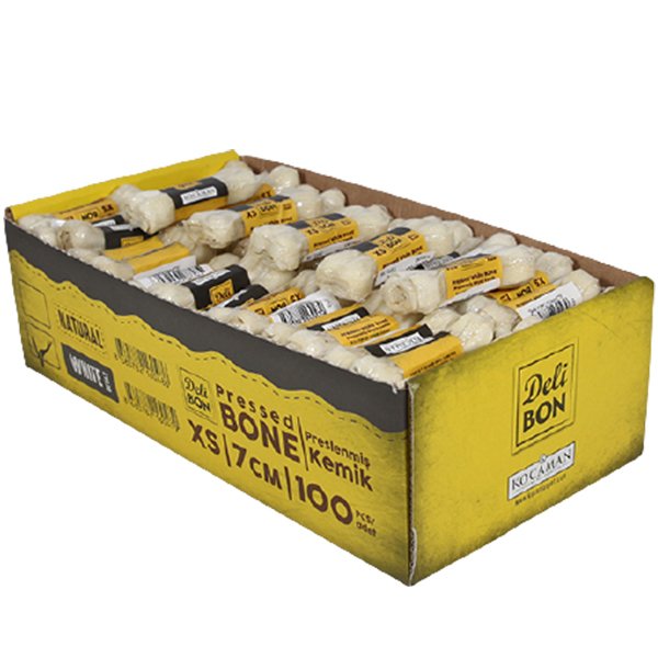 Delibon Box Beyaz Press Köpek Kemik Ödülü Kutu 7 Cm 100 Adet