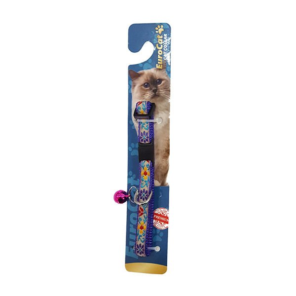 Euro Cat Kedi Boyun Tasması Mor Çiçek Desenli 10 Mm 120 Cm