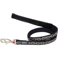 Red Dingo Zincir Desenli Köpek Uzatma Tasması Siyah 12 Mm