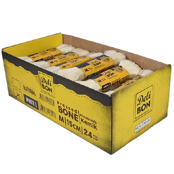 Delibon Box Beyaz Press Köpek Kemik Ödülü Kutu 15 Cm 24 Adet