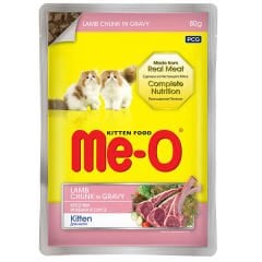 Meo Kitten Gravy Soslu Kuzulu Yavru Konserve Kedi Maması 1 Adet 80 Gr