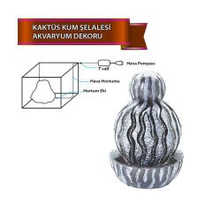 Dophin Kum Şelalesi Kaktüs Figürlü Akvaryum Dekoru