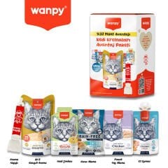 Wanpy Karışık Lezzetler Avantaj Paketi Sıvı Kedi Ödül Maması Karışık 5 Adet
