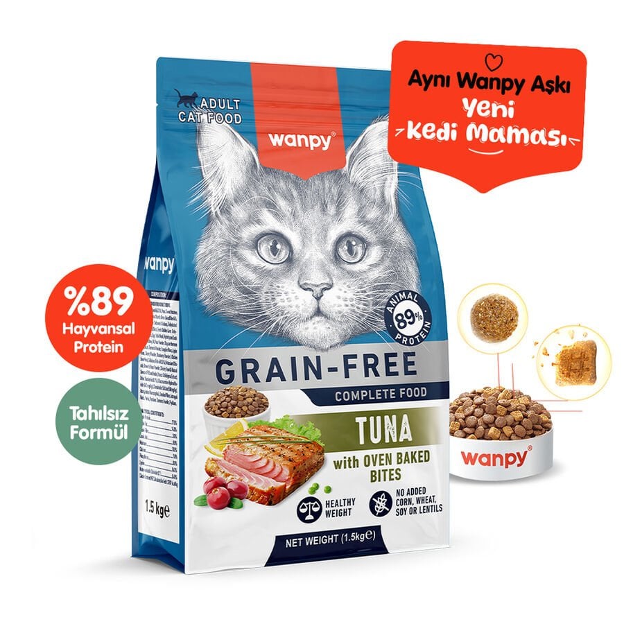 Wanpy Ton Balıklı Tahılsız Yetişkin Kedi Maması 1.5 Kg