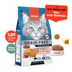 Wanpy Somonlu Tahılsız Yetişkin Kedi Maması 1.5 Kg