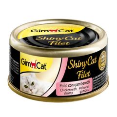 Gimcat Shinycat Kıyılmış Fileto Öğünlük Tavuklu ve Karidesli Konserve Kedi Maması 70 Gr