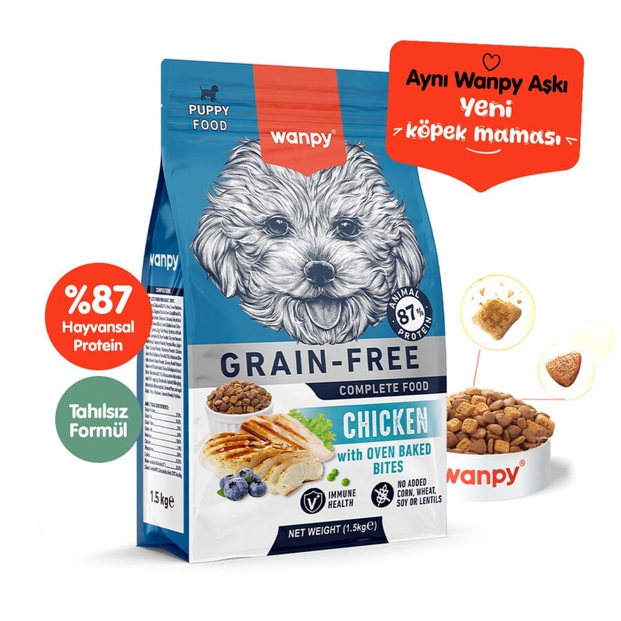 Wanpy Tavuklu Tahılsız Yavru Köpek Maması 1.5 Kg